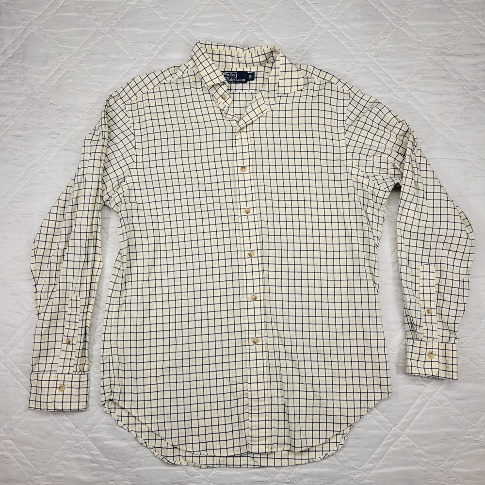 Polo Ralph Lauren 100% cotton long sleeve checked dress shirt size‎ L